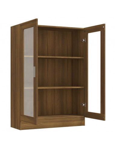 Mobile Vetrina Rovere Marrone 82,5x30,5x115cm Legno Multistrato