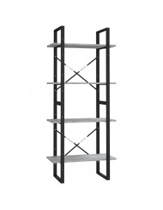 Libreria 4 Ripiani Grigio Sonoma 60x30x140 cm Legno Multistrato 2