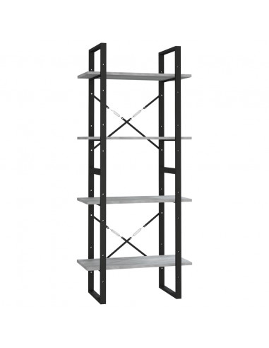 Libreria 4 Ripiani Grigio Sonoma 60x30x140 cm Legno Multistrato