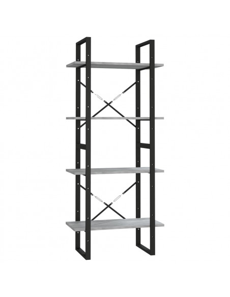 Libreria 4 Ripiani Grigio Sonoma 60x30x140 cm Legno Multistrato