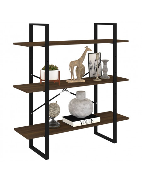 Libreria Rovere Fumo 100x30x105 cm in Legno Multistrato
