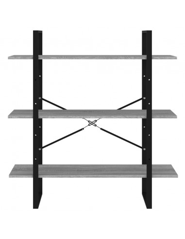 Libreria Grigio Sonoma 100x30x105 cm in Legno Multistrato