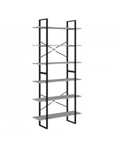 Scaffale Alto Grigio Sonoma 100x30x210 cm in Legno Multistrato