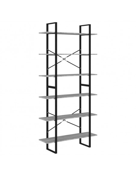 Scaffale Alto Grigio Sonoma 100x30x210 cm in Legno Multistrato