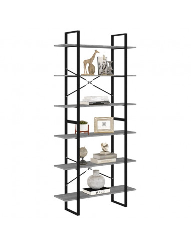 Scaffale Alto Grigio Sonoma 100x30x210 cm in Legno Multistrato