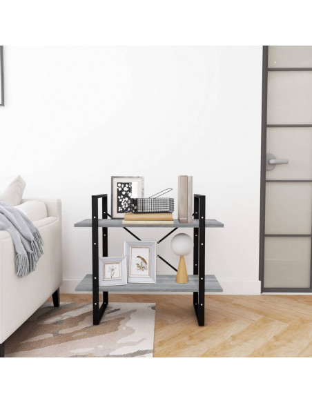 Libreria a 2 Ripiani Grigio Sonoma 80x30x70cm Legno Multistrato
