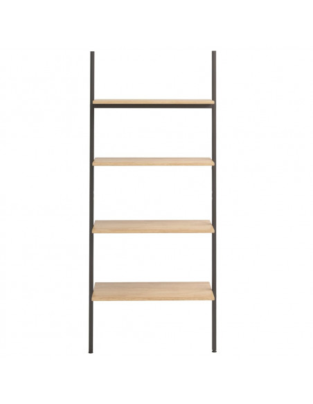 Scaffale Pendente 4 Livelli Marrone Chiaro e Nero 64x34x150,5cm