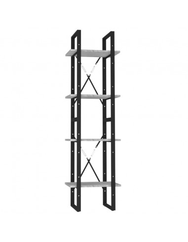 Libreria 4 Ripiani Grigio Sonoma 40x30x140 cm Legno Multistrato