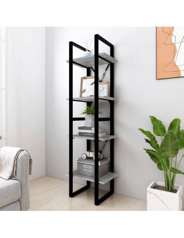 Libreria 4 Ripiani Grigio Sonoma 40x30x140 cm Legno Multistrato