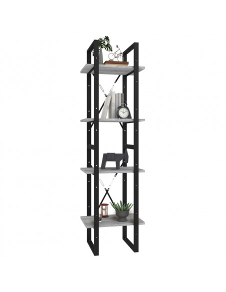 Libreria 4 Ripiani Grigio Sonoma 40x30x140 cm Legno Multistrato