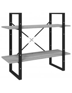 Libreria 5 Ripiani Grigio Sonoma 80x30x175 cm Legno Multistrato 2