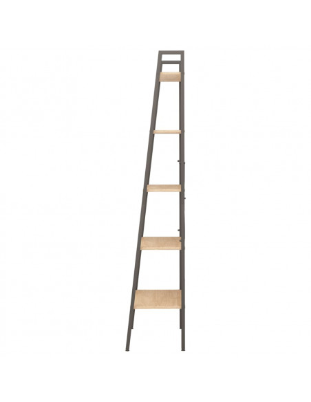 Scaffale Autoportante 5 Ripiani Marrone Chiaro Nero 56x35x174cm
