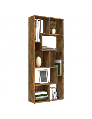Libreria Rovere Fumo 67x24x161 cm in Legno Multistrato
