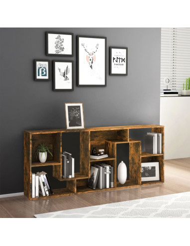 Libreria Rovere Fumo 67x24x161 cm in Legno Multistrato