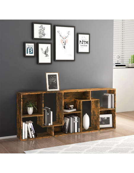 Libreria Rovere Fumo 67x24x161 cm in Legno Multistrato