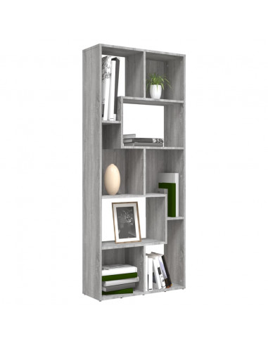 Libreria Grigio Sonoma 67x24x161 cm in Legno Ingegnerizzato
