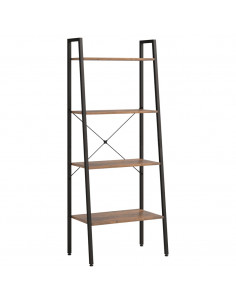 Scaffale Autoportante 4 Ripiani Marrone Scuro Nero 56x35x140 cm 2