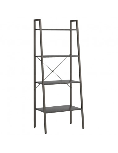 Scaffale Autoportante con 4 Ripiani Nero 56x35x140 cm