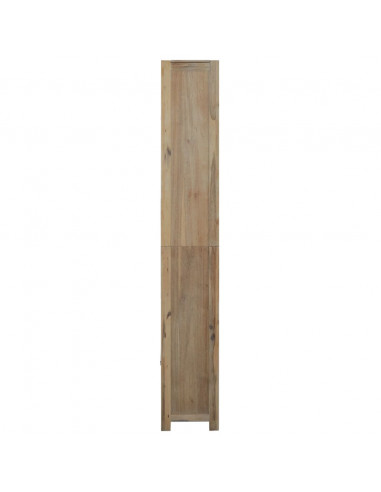 Libreria a 7 Ripiani 80x30x200 cm in Legno Massello di Acacia