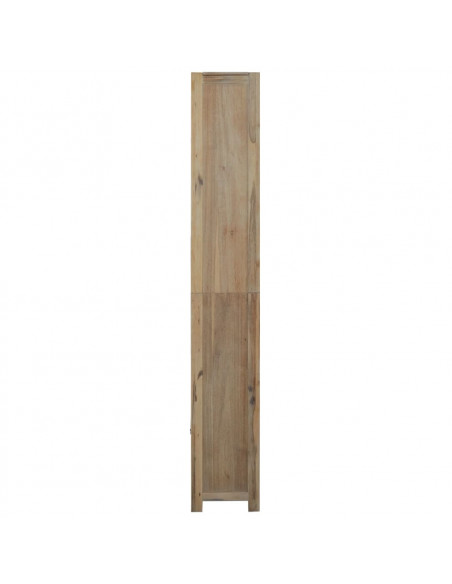 Libreria a 7 Ripiani 80x30x200 cm in Legno Massello di Acacia