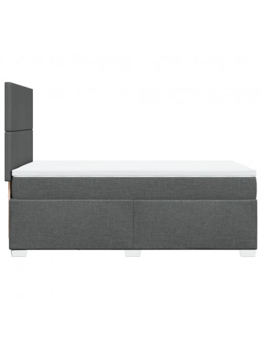 Giroletto a Molle con Materasso Grigio Scuro 90x190 cm Tessuto