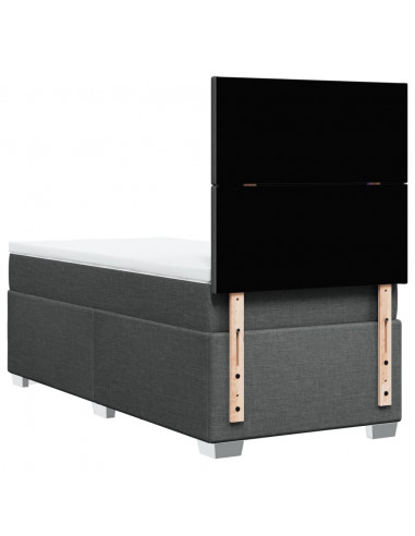 Giroletto a Molle con Materasso Grigio Scuro 90x190 cm Tessuto