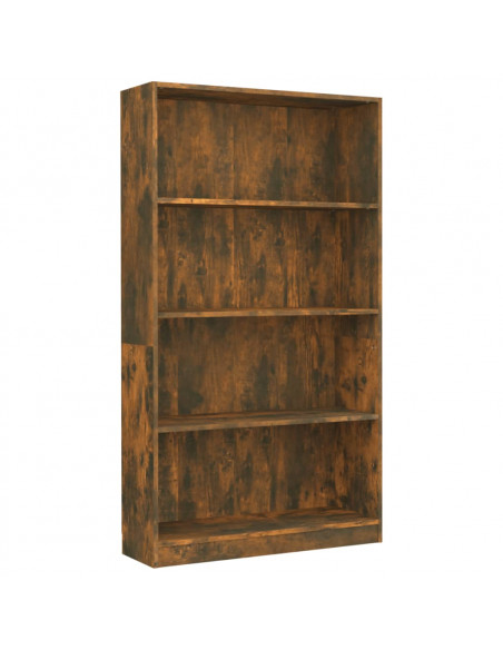 Libreria a 4 Ripiani Rovere Fumo 80x24x142 cm Legno Multistrato