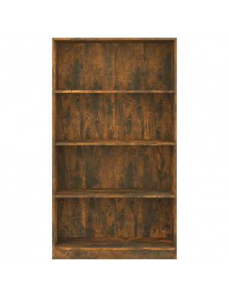 Libreria a 4 Ripiani Rovere Fumo 80x24x142 cm Legno Multistrato