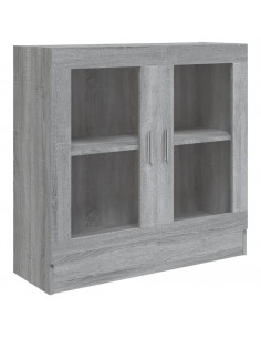 Mobile Vetrina Grigio Sonoma 82,5x30,5x80 cm Legno Multistrato 2
