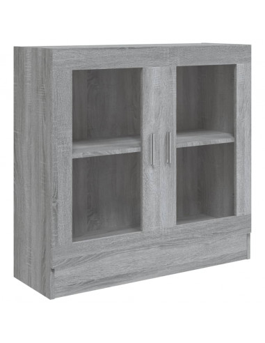 Mobile Vetrina Grigio Sonoma 82,5x30,5x80 cm Legno Multistrato