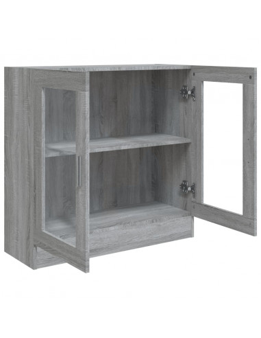 Mobile Vetrina Grigio Sonoma 82,5x30,5x80 cm Legno Multistrato