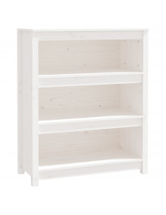 Libreria Bianca 80x35x97 cm in Legno Massello di Pino