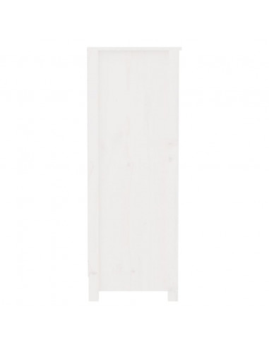 Libreria Bianca 80x35x97 cm in Legno Massello di Pino