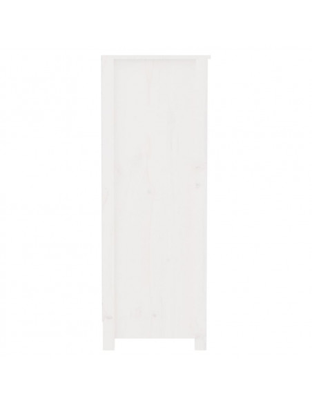 Libreria Bianca 80x35x97 cm in Legno Massello di Pino