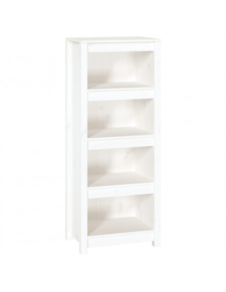 Libreria Bianca 50x35x125,5 cm in Legno Massello di Pino