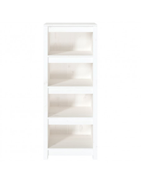 Libreria Bianca 50x35x125,5 cm in Legno Massello di Pino