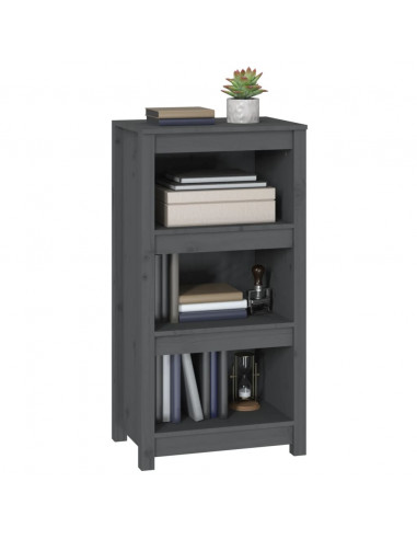 Libreria Grigia 50x35x97 cm in Legno Massello di Pino