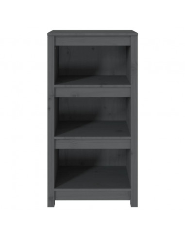 Libreria Grigia 50x35x97 cm in Legno Massello di Pino