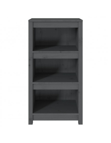 Libreria Grigia 50x35x97 cm in Legno Massello di Pino