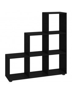 Libreria a Scala Nera 107 cm in Legno Multistrato 2