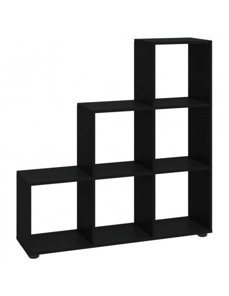 Libreria a Scala Nera 107 cm in Legno Multistrato