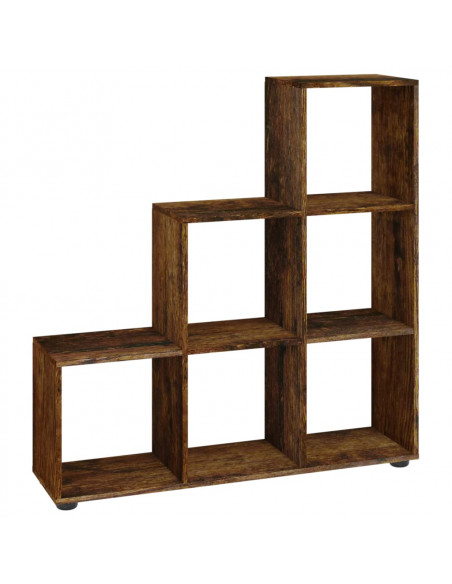 Libreria a Scala Rovere Fumo 107 cm in Legno Multistrato