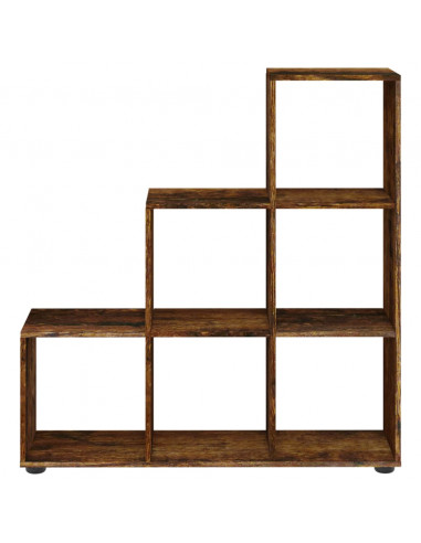 Libreria a Scala Rovere Fumo 107 cm in Legno Multistrato