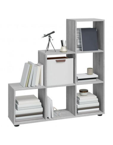 Libreria a Scala Grigio Sonoma 107 cm in Legno Multistrato