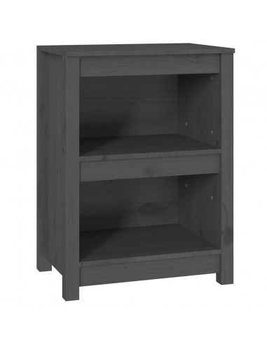 Libreria Grigia 50x35x68 cm in Legno Massello di Pino