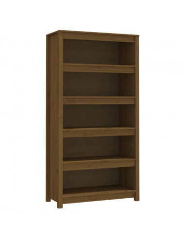 Libreria Marrone Miele 80x35x154 cm in Legno Massello di Pino