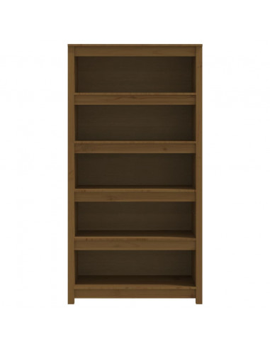 Libreria Marrone Miele 80x35x154 cm in Legno Massello di Pino