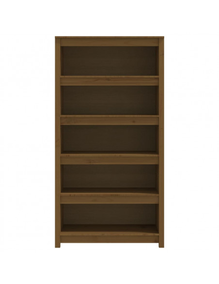 Libreria Marrone Miele 80x35x154 cm in Legno Massello di Pino