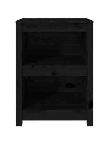 Libreria Nera 50x35x68 cm in Legno Massello di Pino