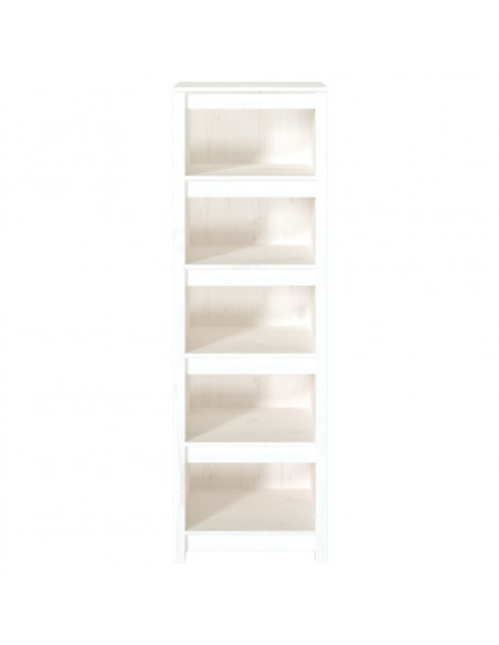 Libreria Bianca 50x35x154 cm in Legno Massello di Pino